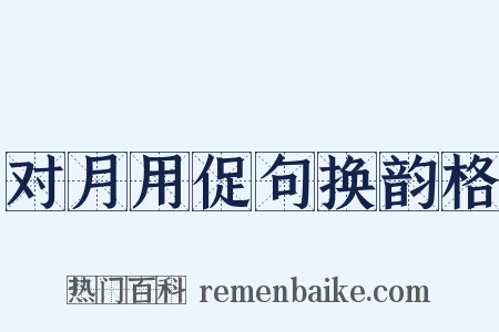 对月用促句换韵格是什么意思的图片